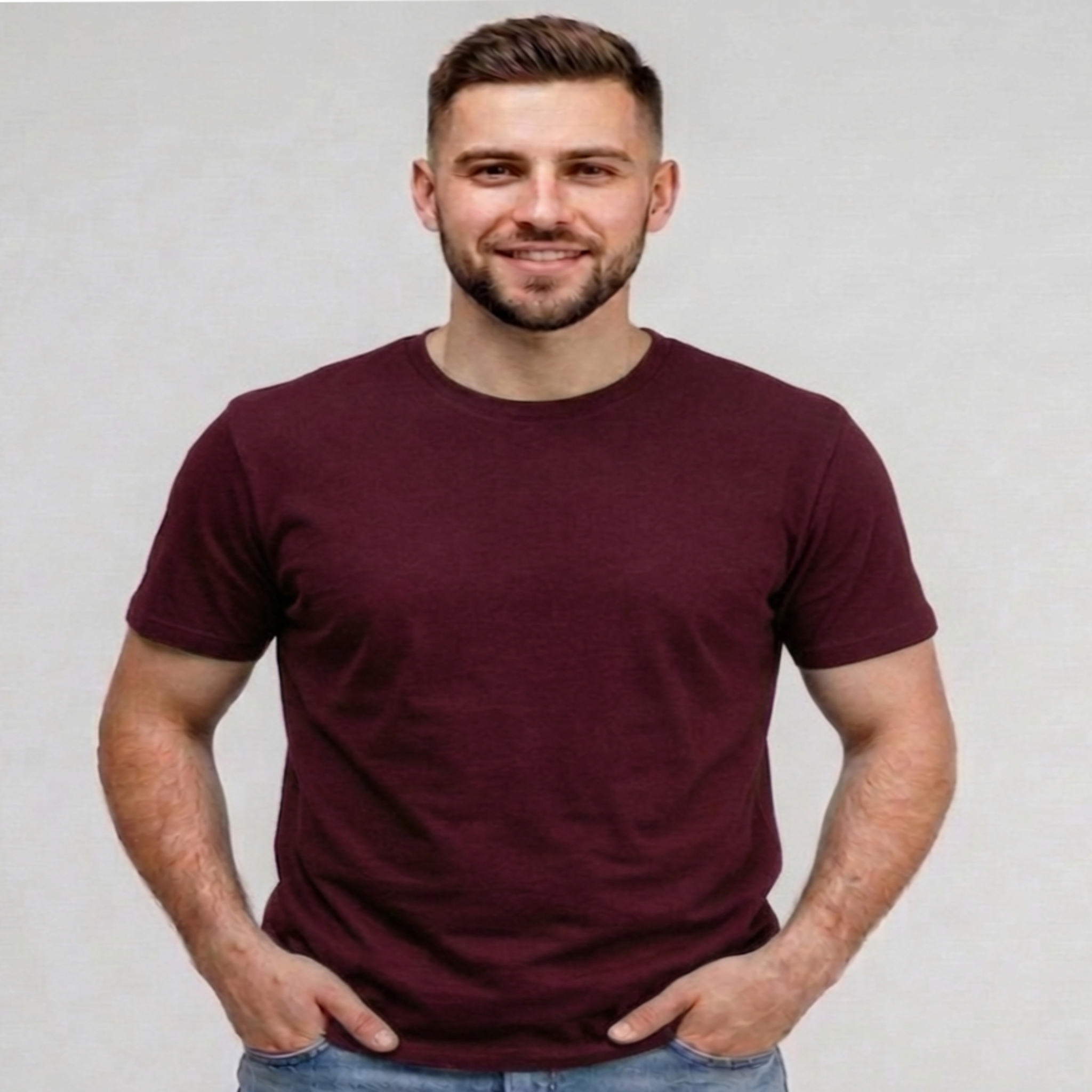 Men’s Regular Fit (Parasola) T-Shirt Short Sleeve (Burgundy)