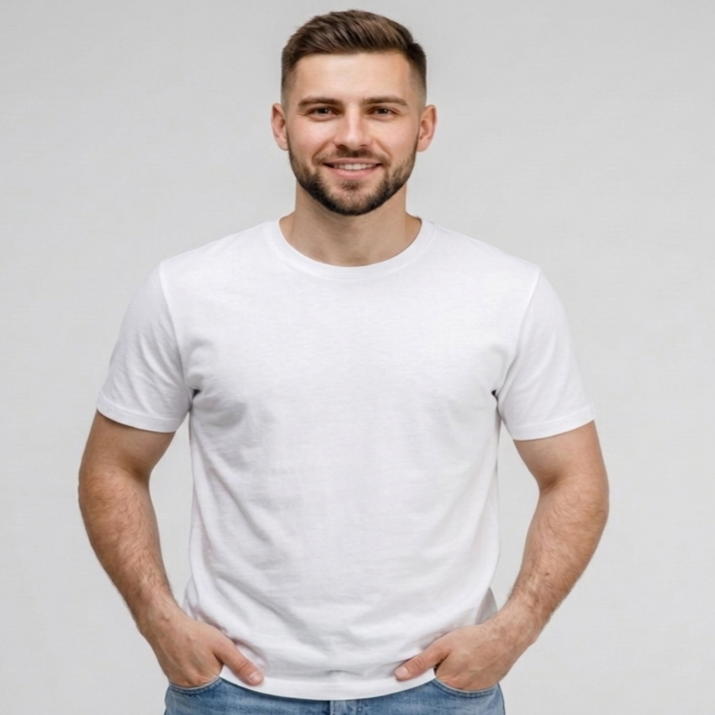 Men’s Regular Fit (Parasola) T-Shirt Short Sleeve (White)