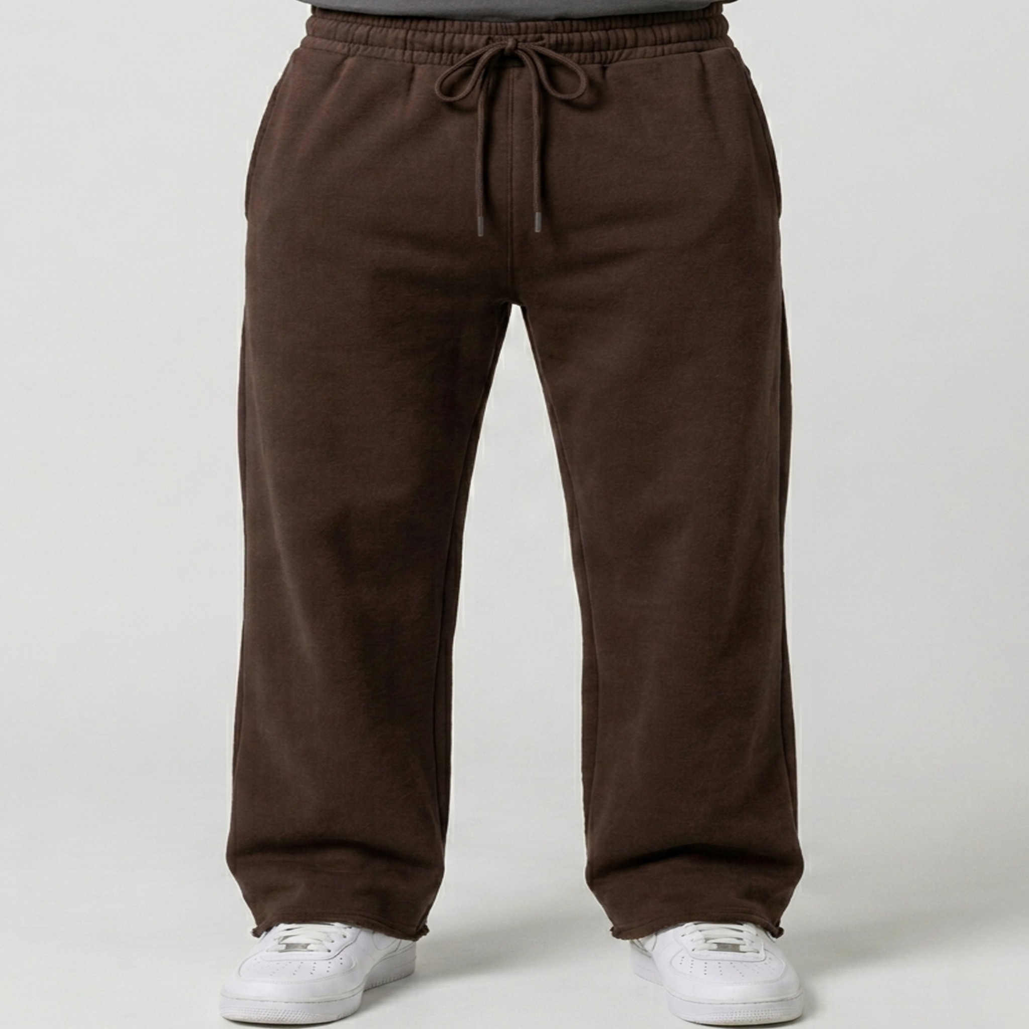 Men’s Sweetpants(Melton) Wide-leg (Brown)