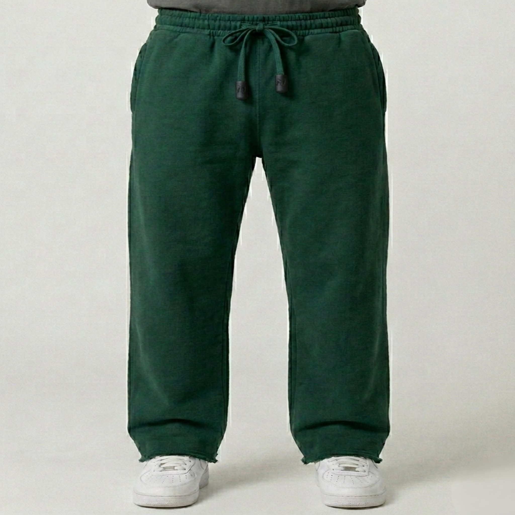 Men’s Sweetpants(Melton) Wide-leg (Darkgreen)