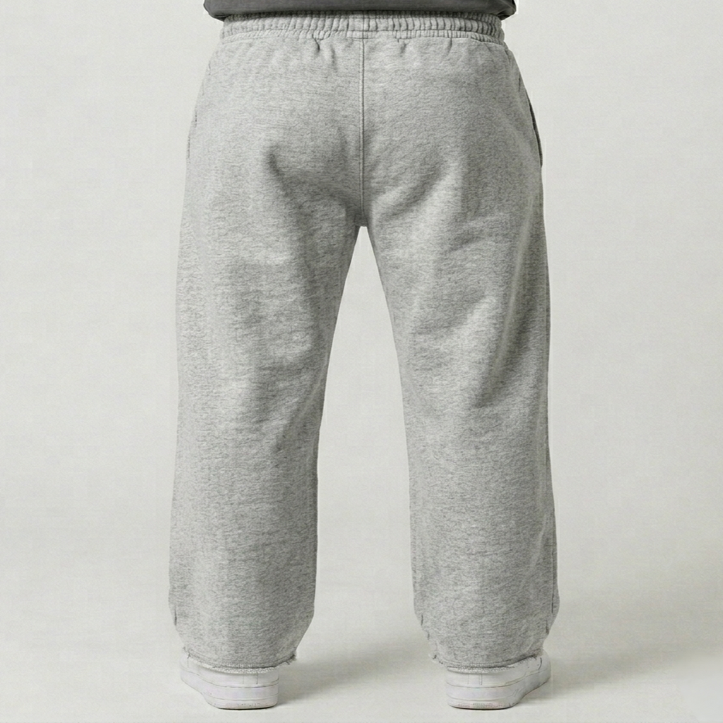 Men’s Sweetpants(Melton) Wide-leg (Heather gray)