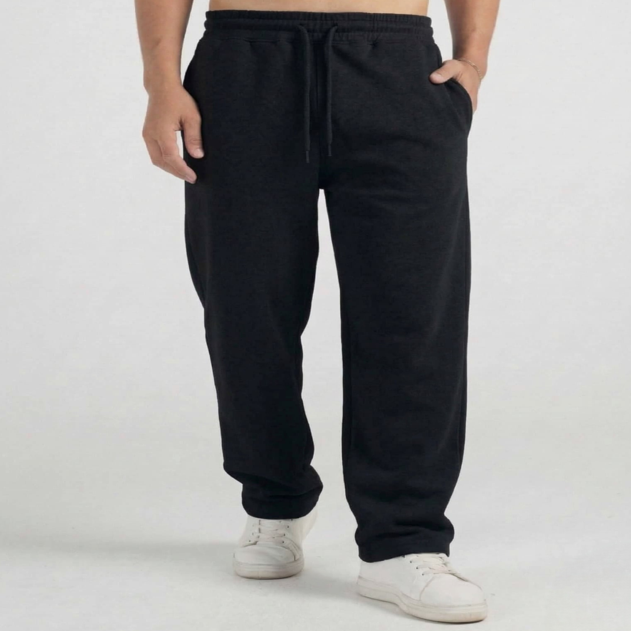 Men’s Sweetpants(Melton) Straight-leg (Black)