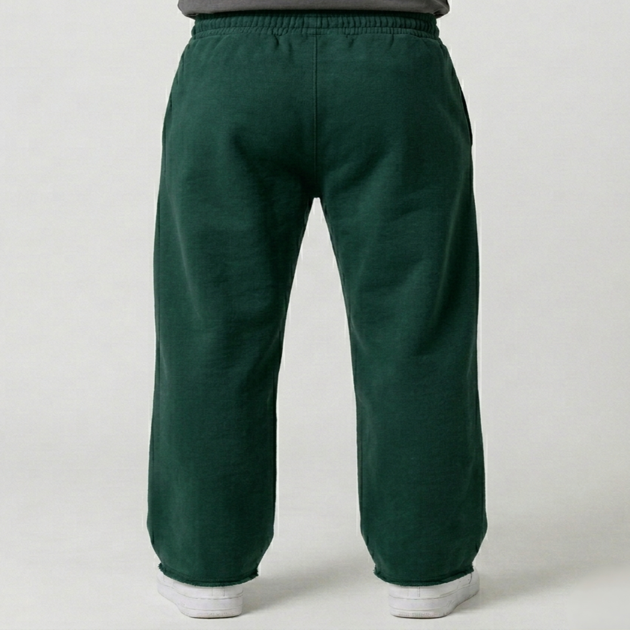 Men’s Sweetpants(Melton) Wide-leg (Darkgreen)