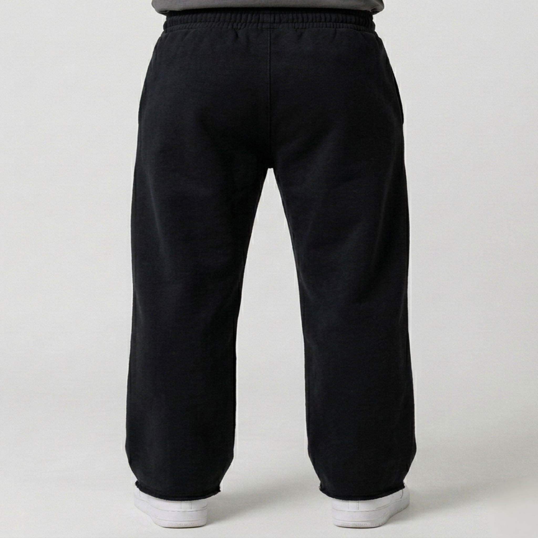 Men’s Sweetpants(Melton) Wide-leg (Black)