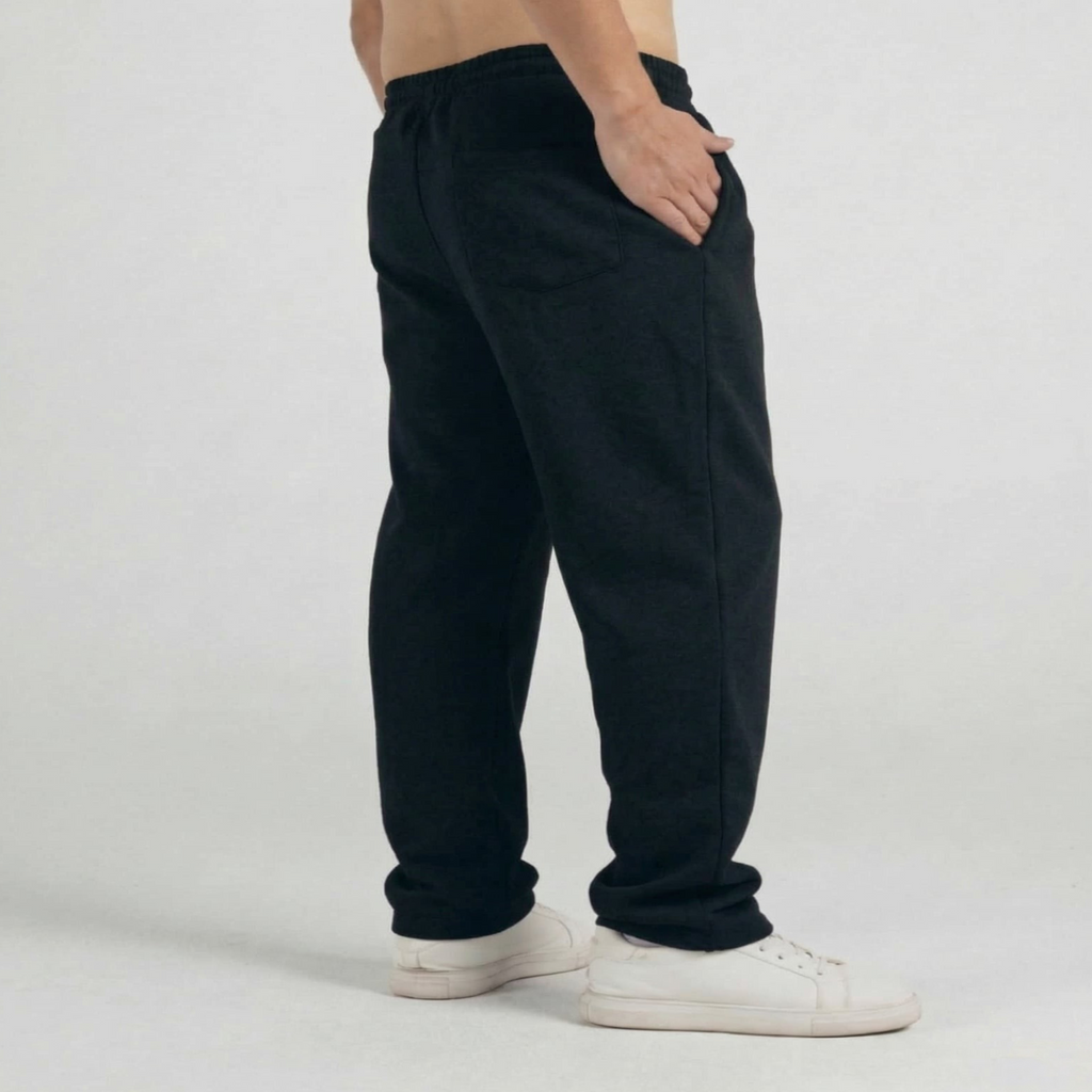 Men’s Sweetpants(Melton) Straight-leg (Black)