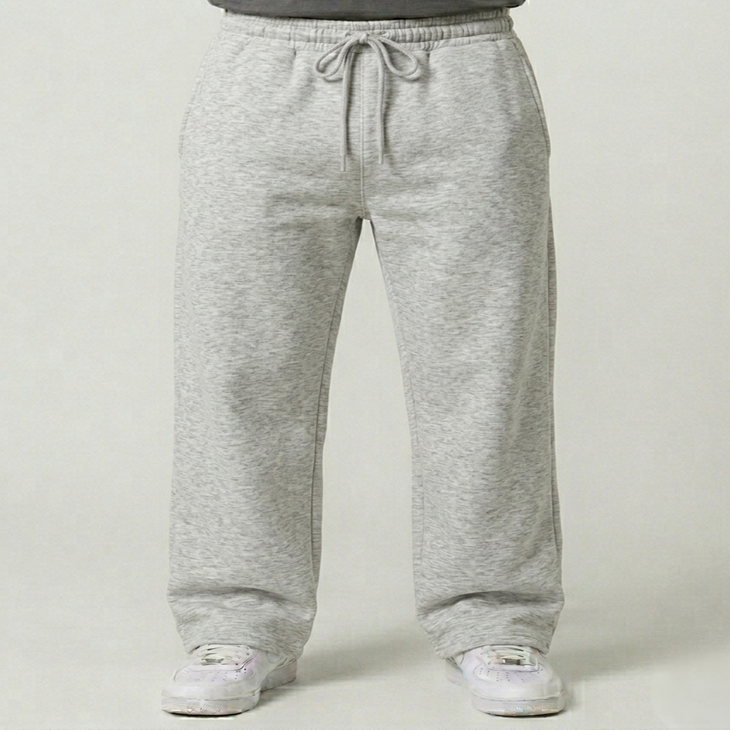Men’s Sweetpants(Melton) Wide-leg (Heather gray)