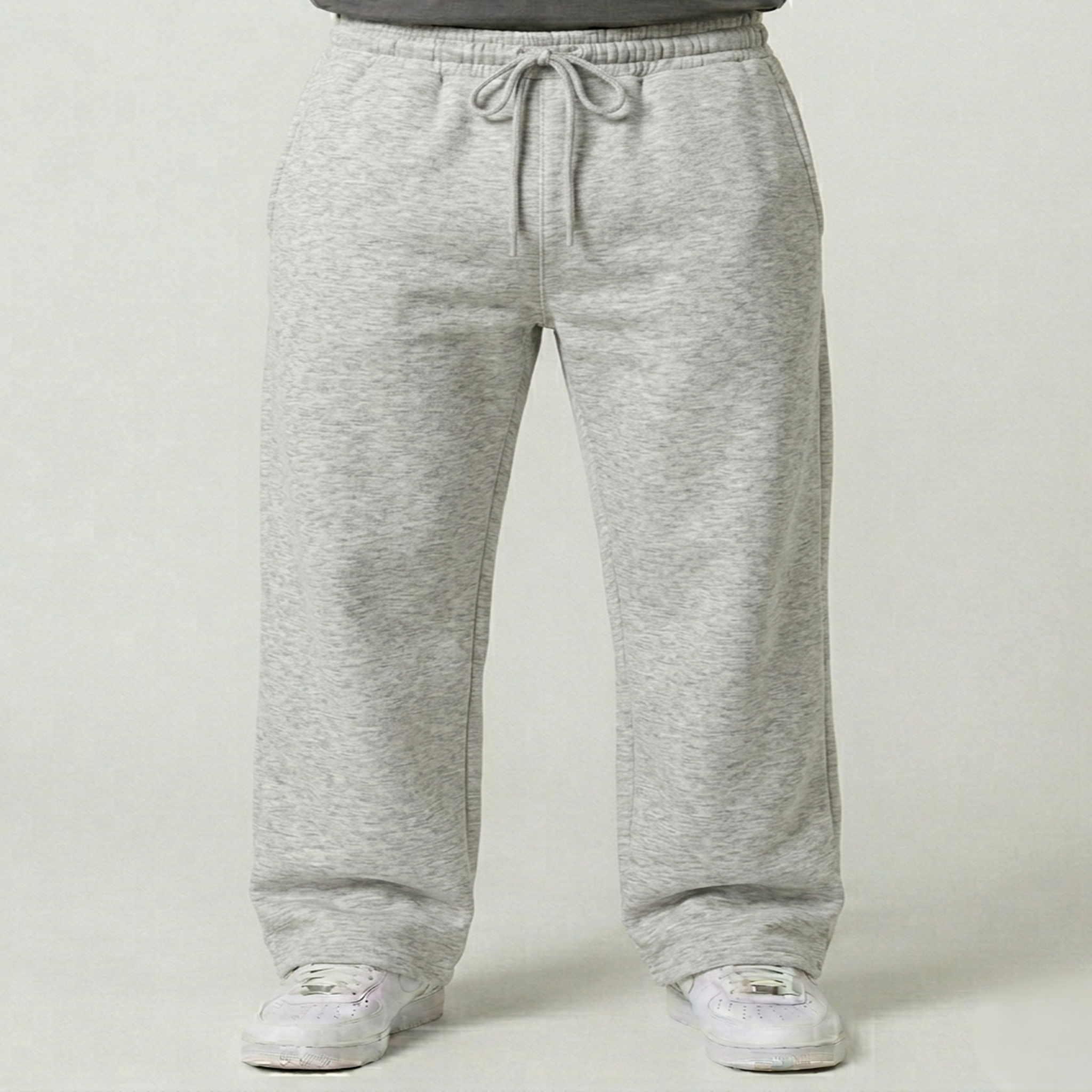 Men’s Sweetpants(Melton) Wide-leg (Heather gray)