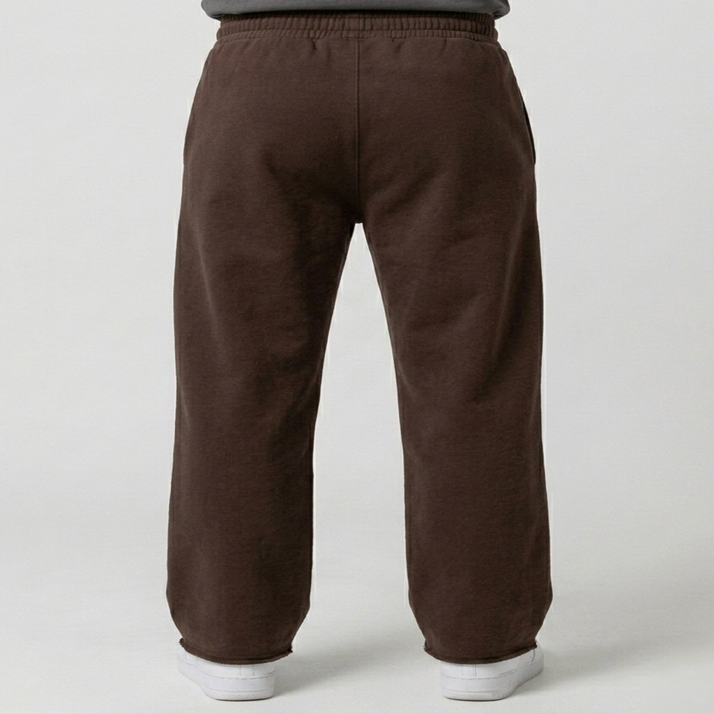 Men’s Sweetpants(Melton) Wide-leg (Brown)