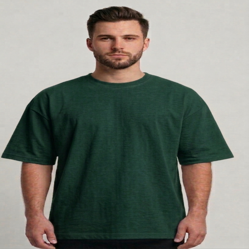 Men’s Oversize (Interlock)T-Shirt Long Sleeve (Darkgreen)
