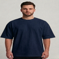 Men’s Oversize (Interlock)T-Shirt Long Sleeve (Navy Blue)