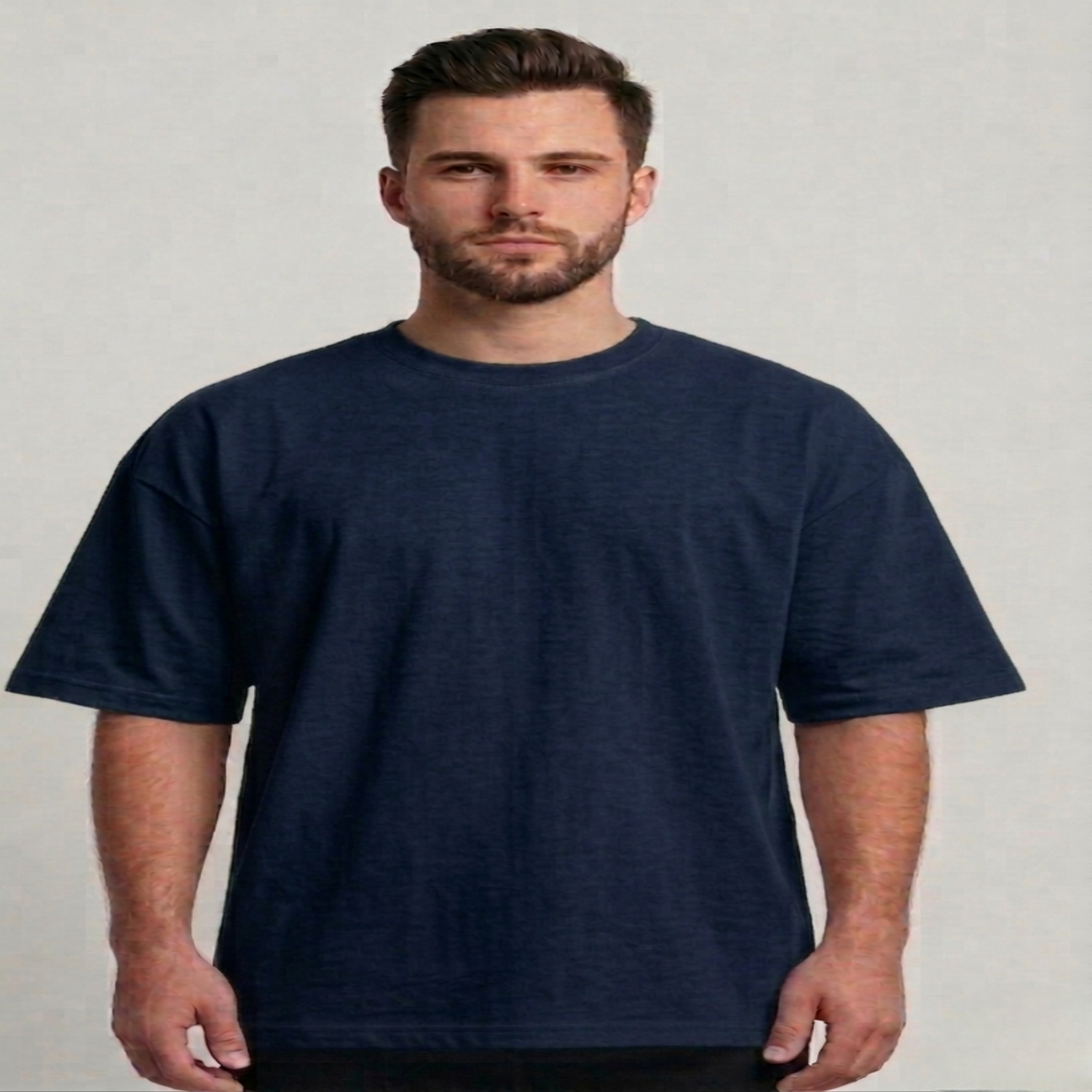 Men’s Oversize (Interlock)T-Shirt Long Sleeve (Navy Blue)