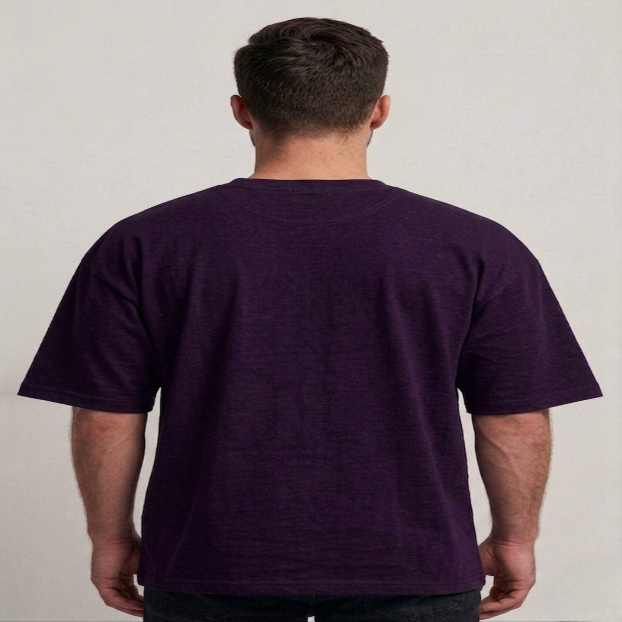 Men’s Oversize (Interlock)T-Shirt Long Sleeve (Dark Purple)