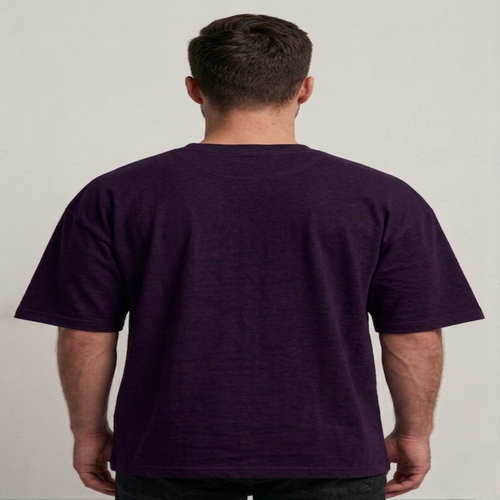 Men’s Oversize (Interlock)T-Shirt Long Sleeve (Dark Purple)