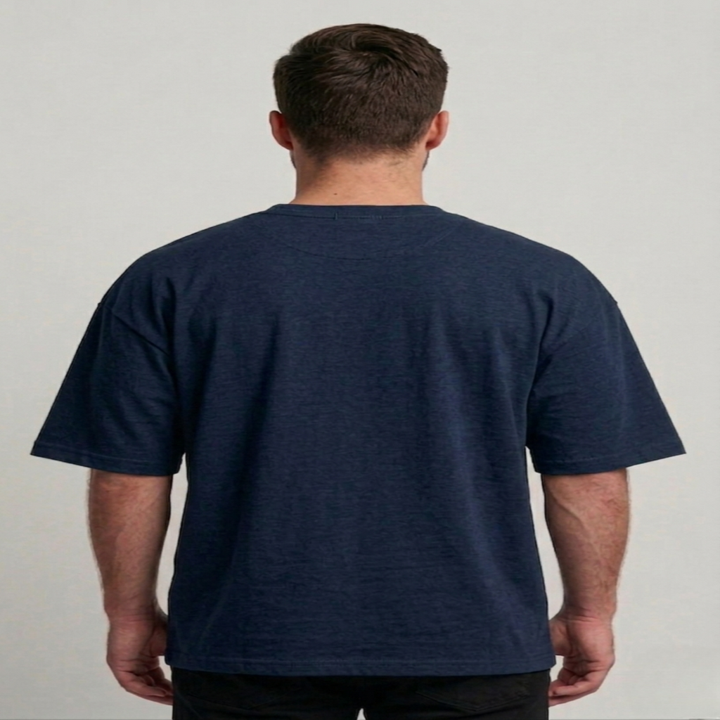 Men’s Oversize (Interlock)T-Shirt Long Sleeve (Navy Blue)