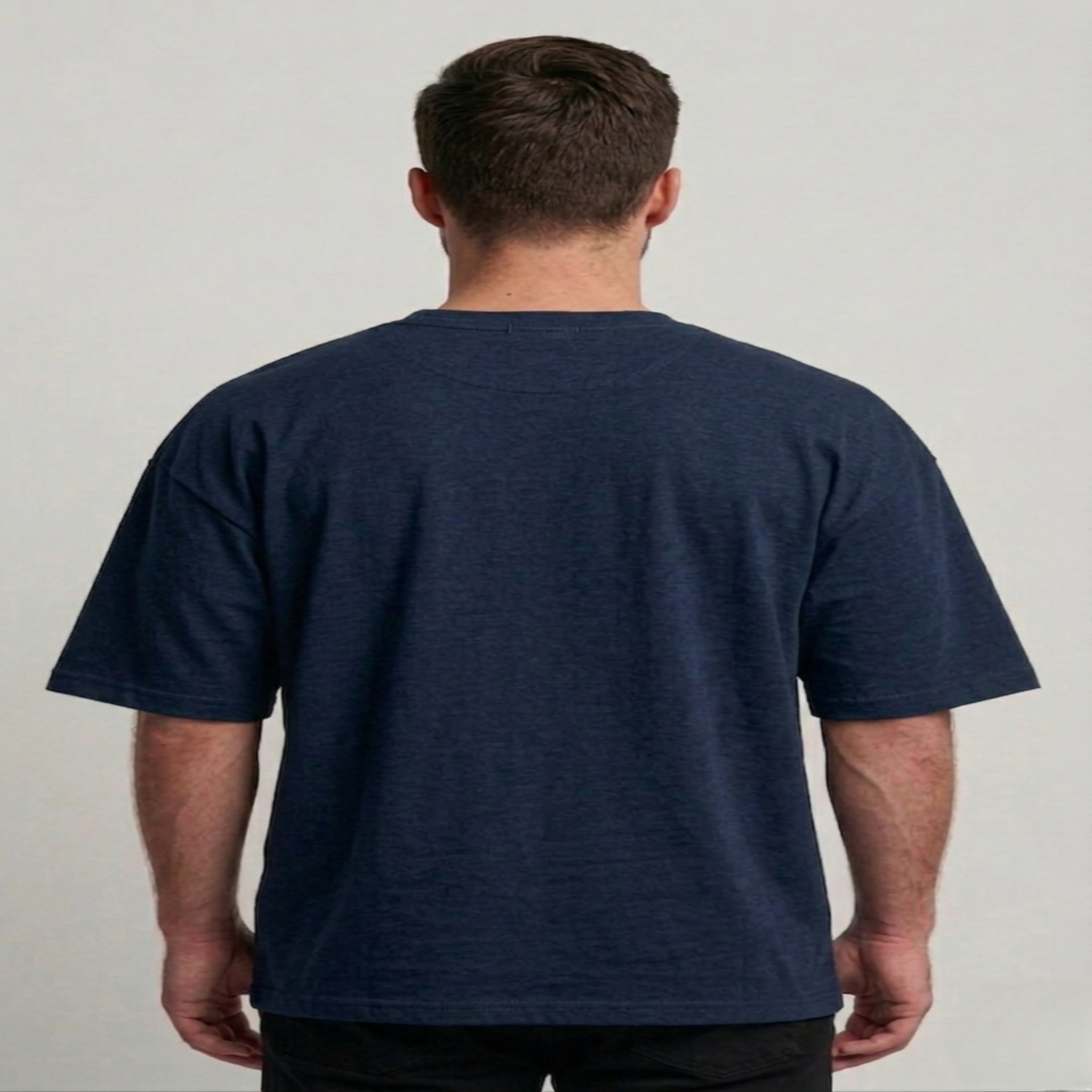 Men’s Oversize (Interlock)T-Shirt Long Sleeve (Navy Blue)