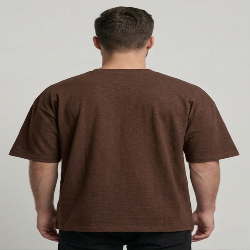 Men’s Oversize (Interlock)T-Shirt Long Sleeve (Brown)