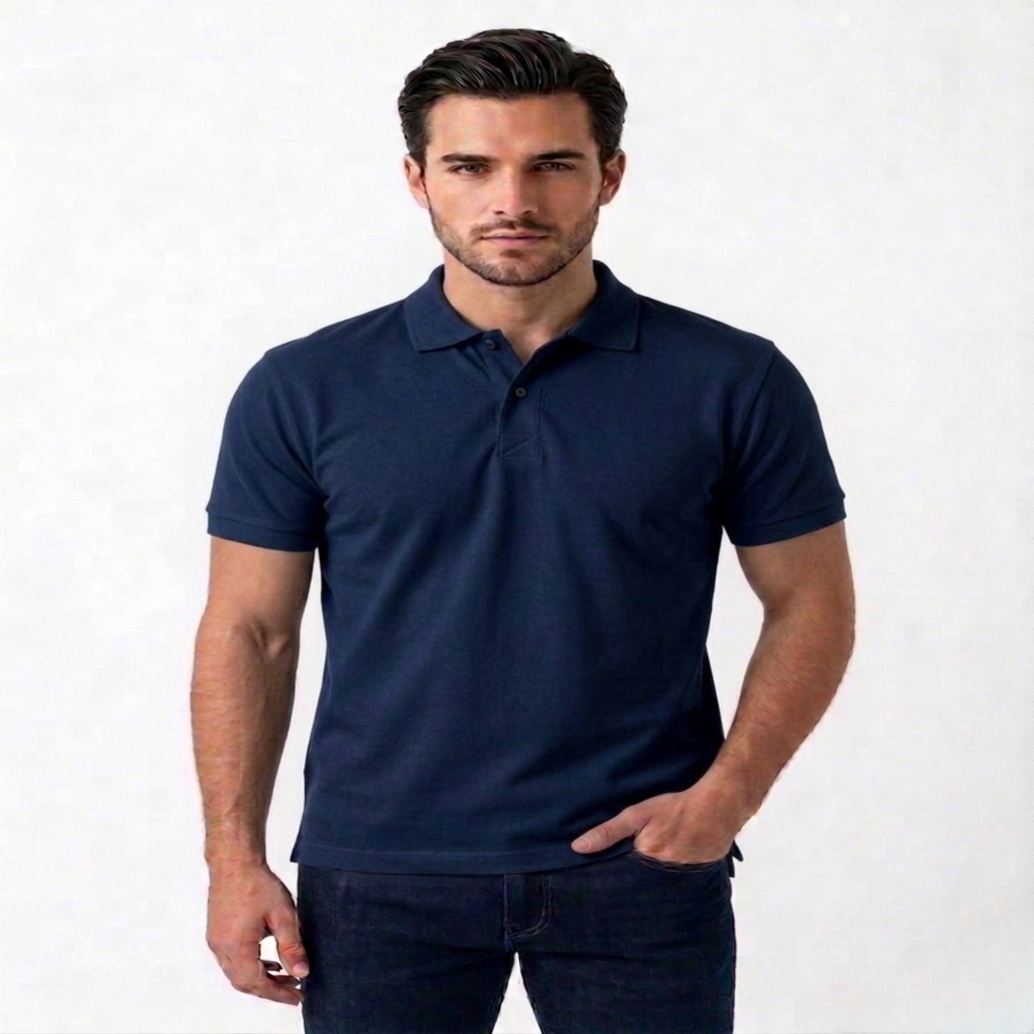 Men’s Regular Fit (Polo) T-Shirt Short Sleeve (Navy blue)