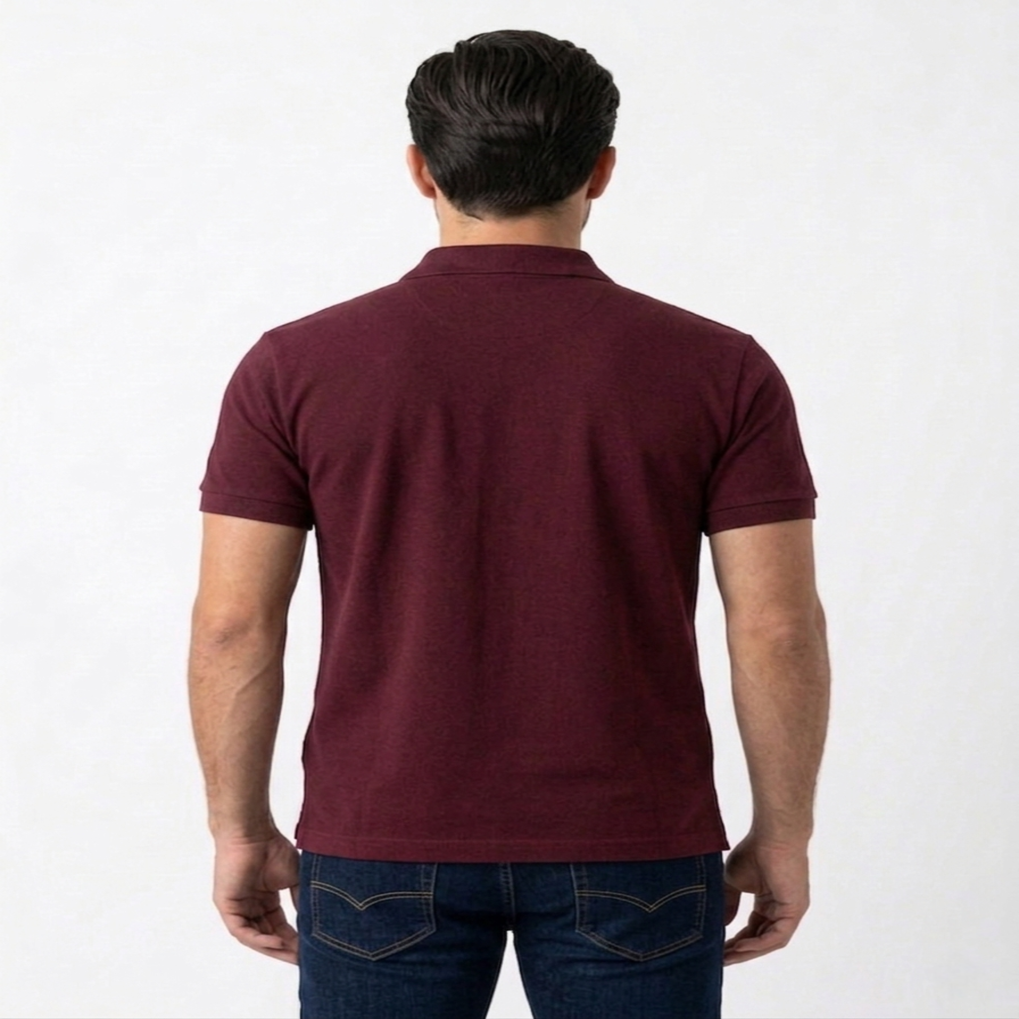 Men’s Regular Fit (Polo) T-Shirt Short Sleeve (Burgundy)