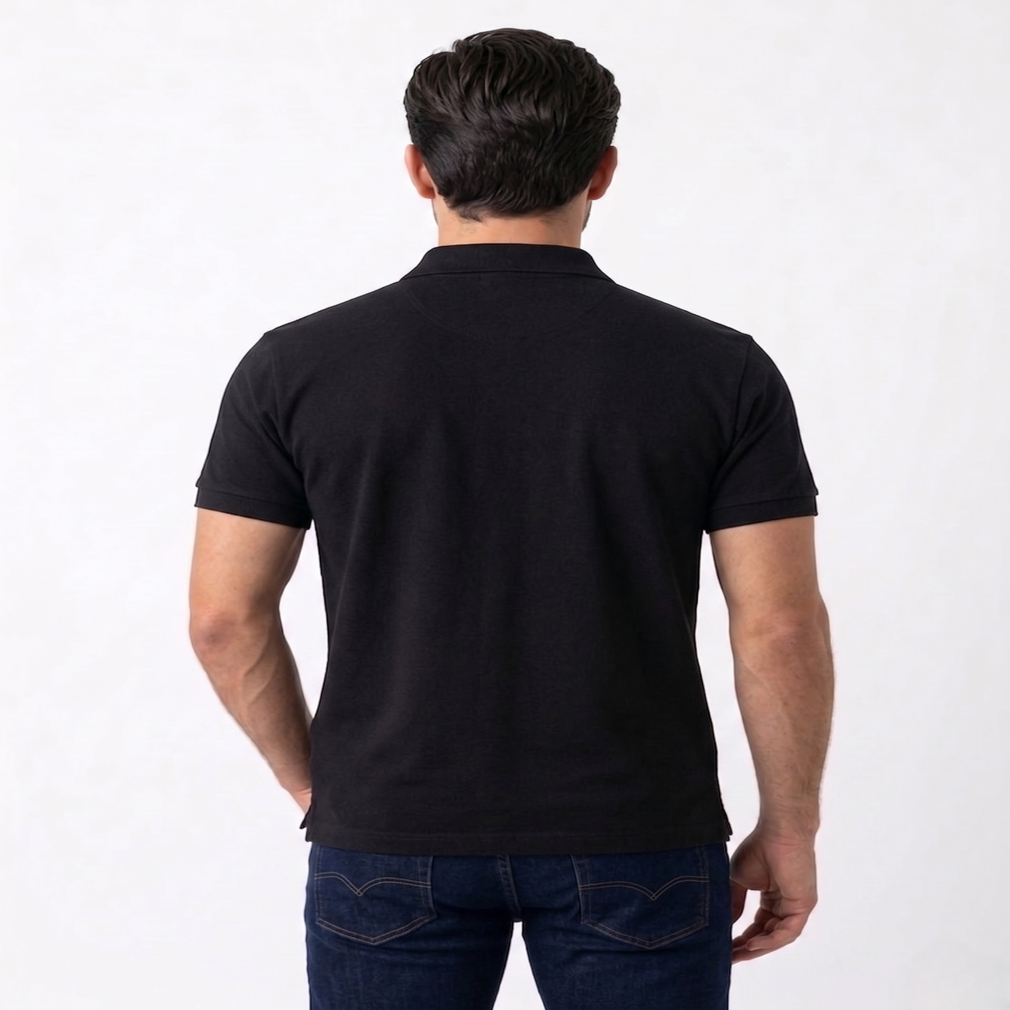 Men’s Regular Fit (Polo) T-Shirt Short Sleeve (Black)