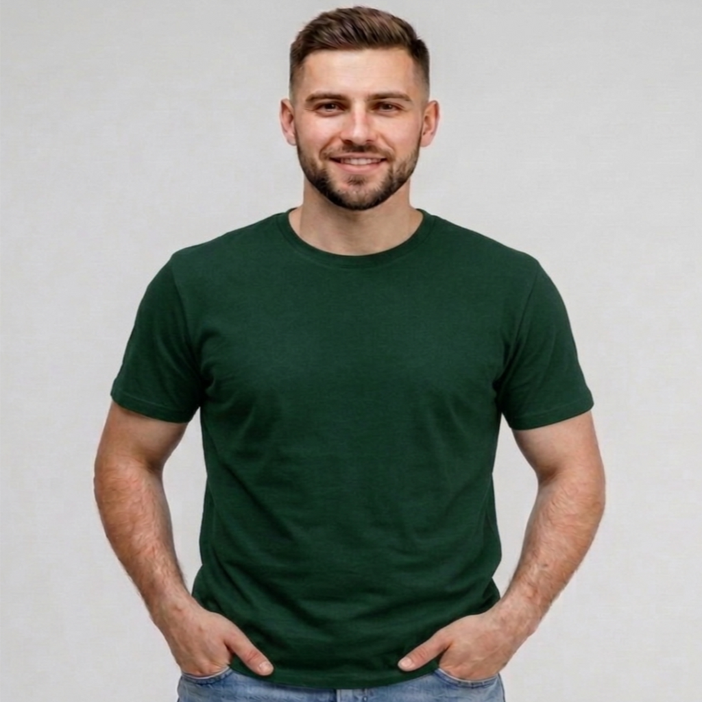 Men’s Regular Fit (Parasola) T-Shirt Short Sleeve (Dark green)